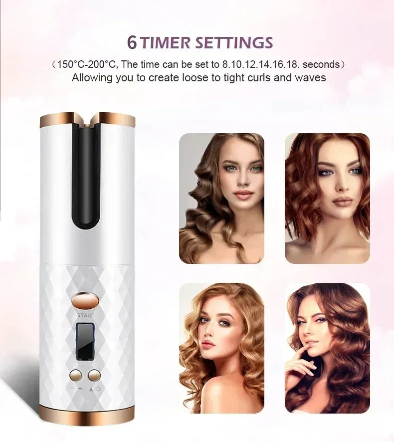 Portable Wireless Automatic Hair Curler