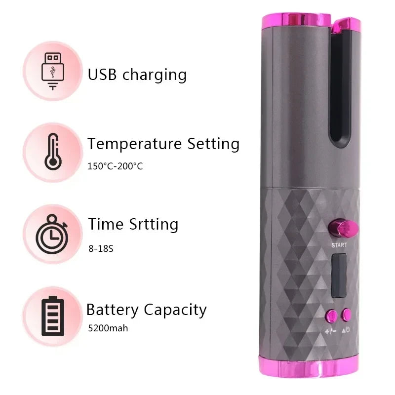 Portable Wireless Automatic Hair Curler